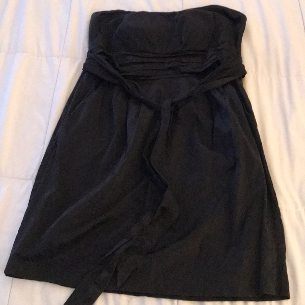 Black strapless dress